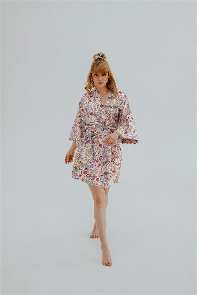 Summer Paisley Lyocell (TENCEL™) Kısa Kimono